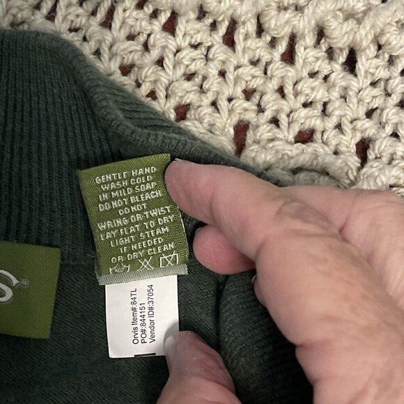 Orvis  1/4 Zip Kelly Green Cashmere Silk Cotton Blend‎ Sweater L/S  Men’s Sz XL - Picture 7 of 11